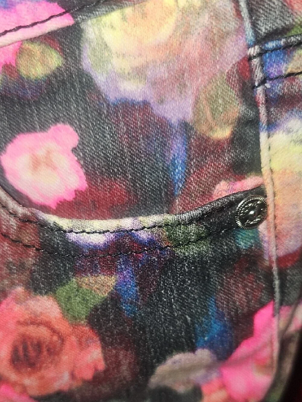 Justice Floral Skinny Jeans - Pink & Green